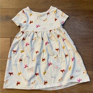 Cat & Jack girls unicorn dress size 3T off white shirt sleeve.